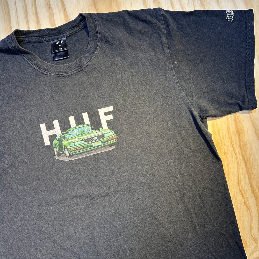 HUF Mens Medium Black Street Fighter Capcom Car Graphic Short Sleeve T-Shirt